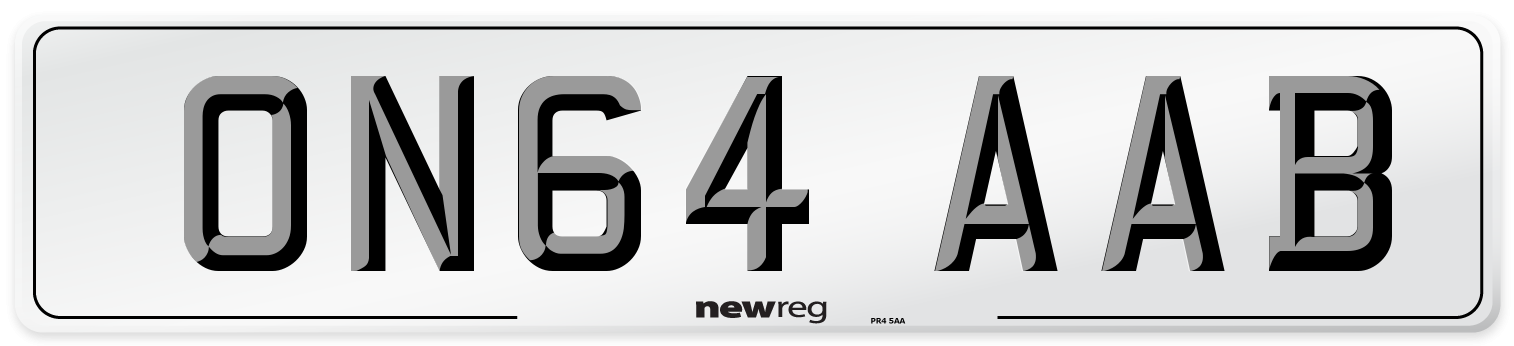ON64 AAB Number Plate from New Reg